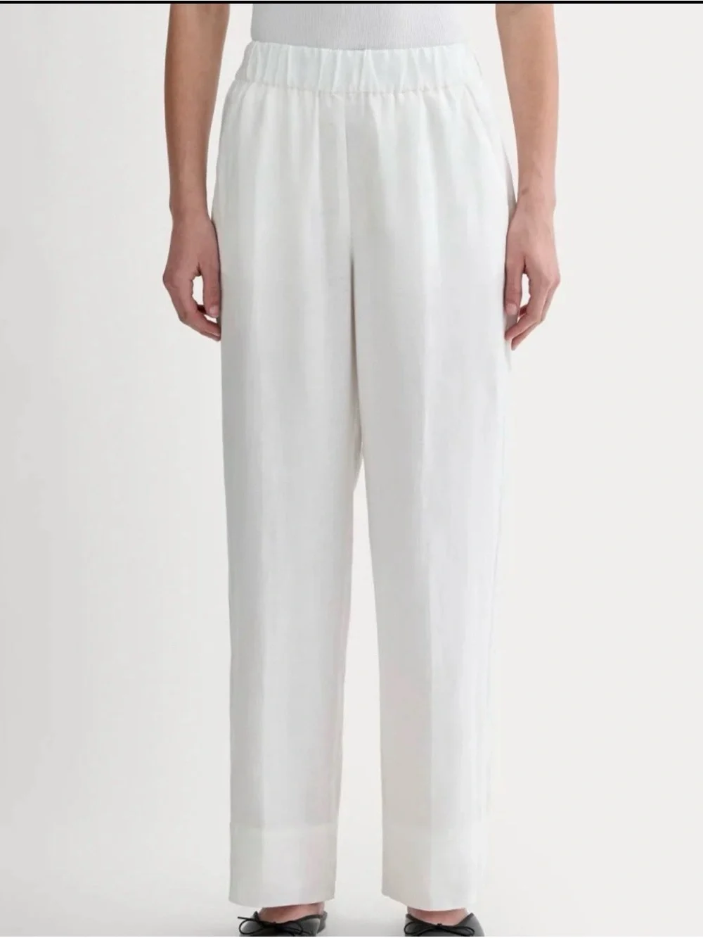 Everlane Easy pant white linen pull On wide leg